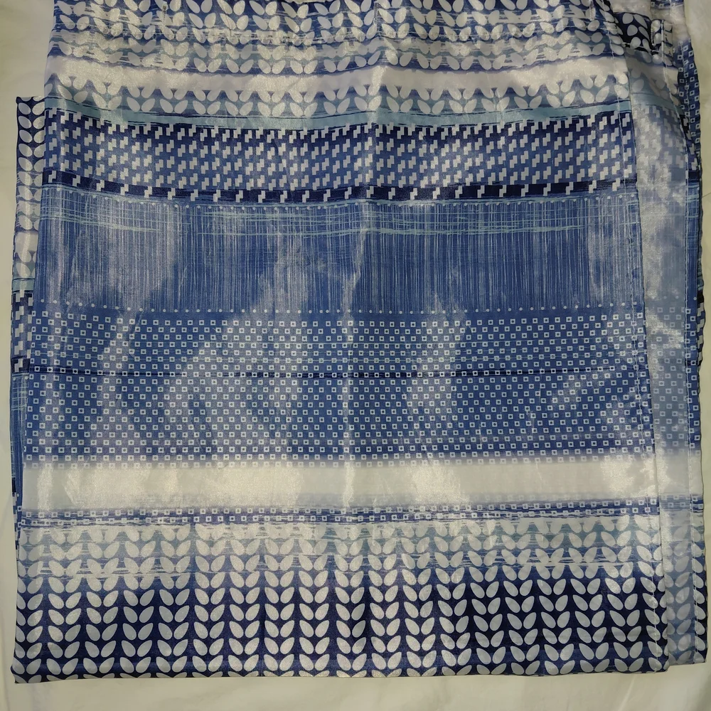 New Mainstay New Blue and White Shower Curtin 72x72